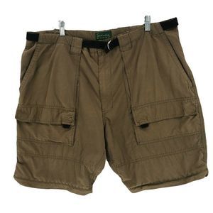 Scandia Woods Cargo Shorts Mens 42 Olive Green Hook & Loop Casual Outdoor Belted